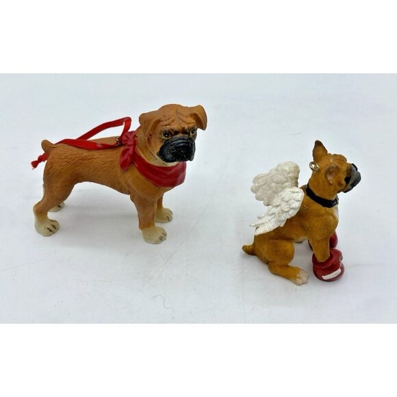 Boxer Dog Christmas Ornament Angel Wings Boxing Gloves Holiday Figurine Decor - Picture 5 of 10